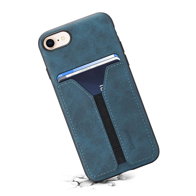 For iPhone 17e / 16e Denior D07 DV Elastic Card Slot PU Back Cover Phone Case