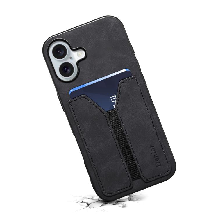 For iPhone 17 Denior D07 DV Elastic Card Slot PU Back Cover Phone Case