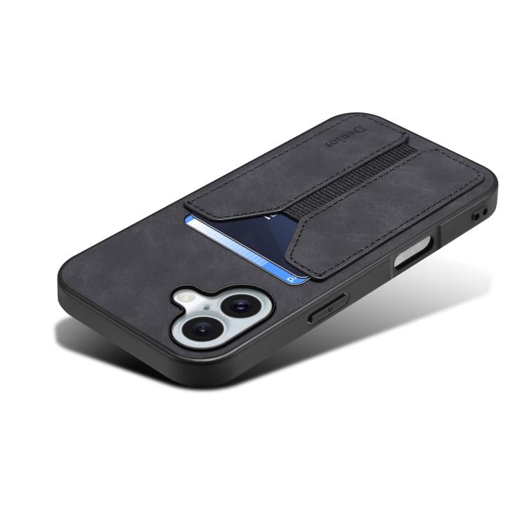 For iPhone 17 Denior D07 DV Elastic Card Slot PU Back Cover Phone Case