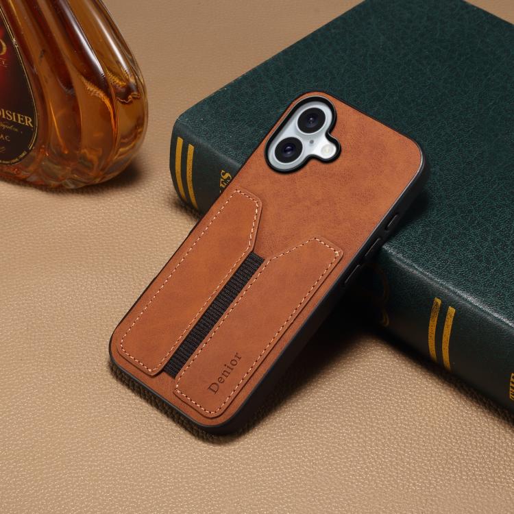 For iPhone 17 Denior D07 DV Elastic Card Slot PU Back Cover Phone Case