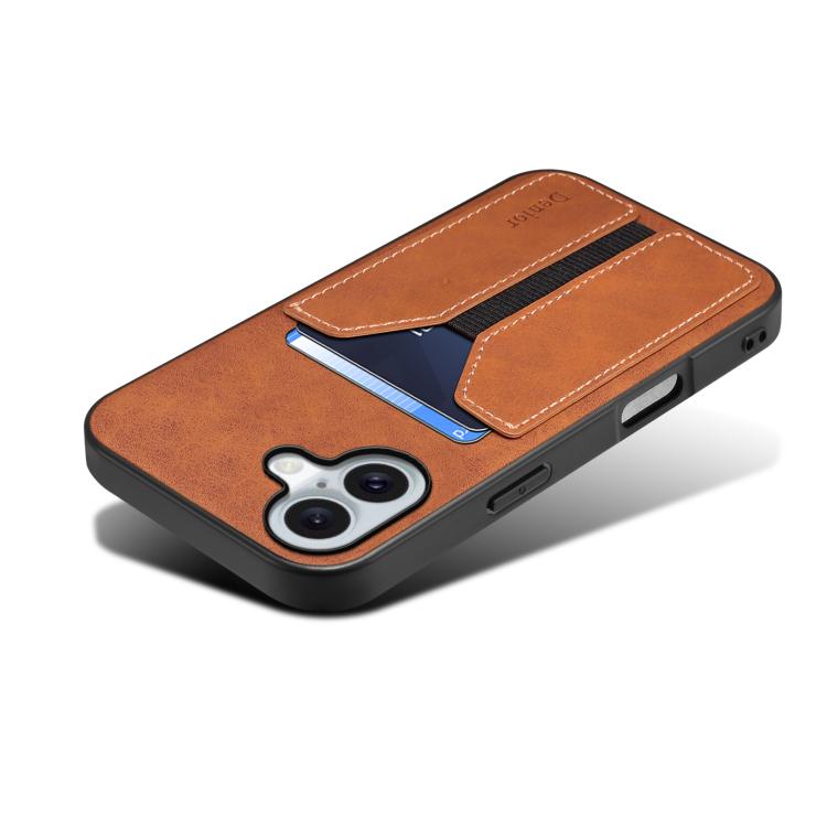 For iPhone 17 Denior D07 DV Elastic Card Slot PU Back Cover Phone Case