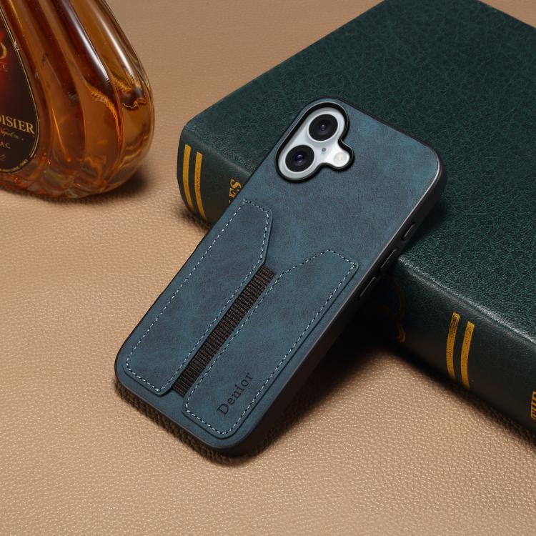 For iPhone 17 Denior D07 DV Elastic Card Slot PU Back Cover Phone Case