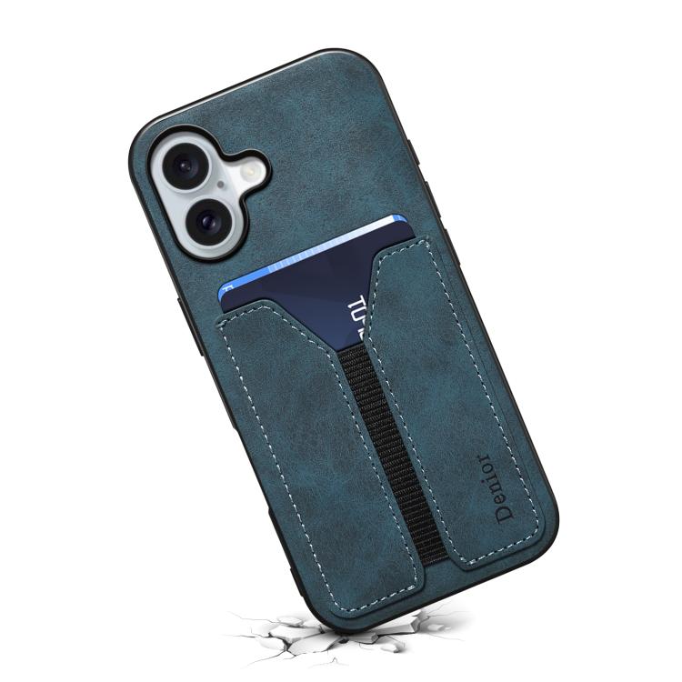 For iPhone 17 Denior D07 DV Elastic Card Slot PU Back Cover Phone Case