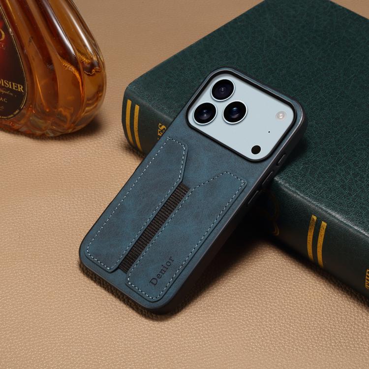 For iPhone 17 Pro Max Denior D07 DV Elastic Card Slot PU Back Cover Phone Case