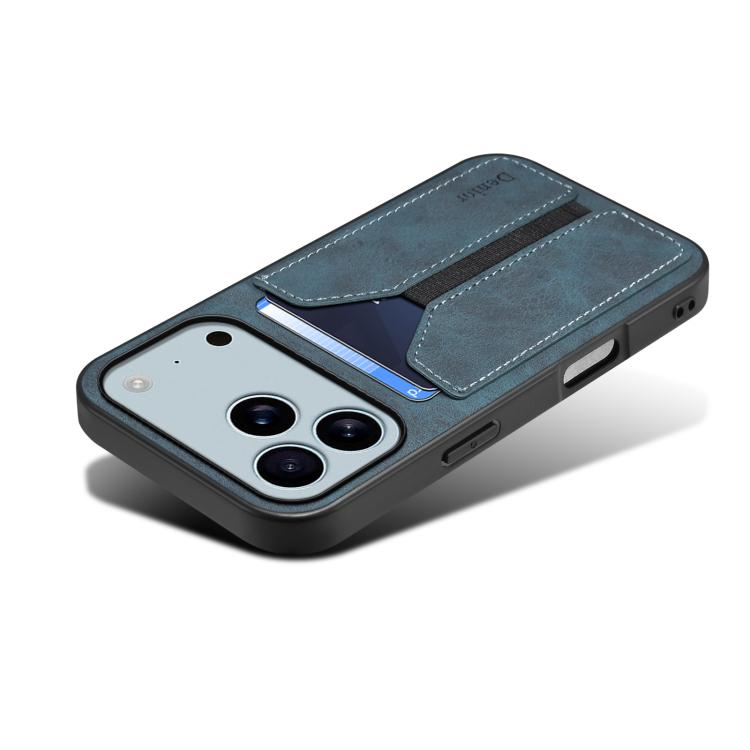 For iPhone 17 Pro Max Denior D07 DV Elastic Card Slot PU Back Cover Phone Case