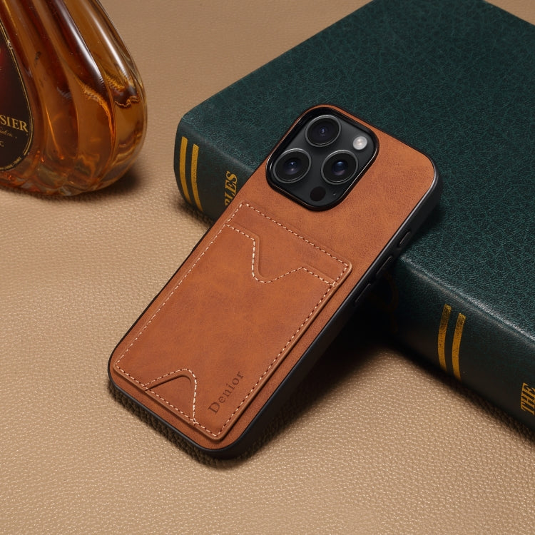 For iPhone 16 Denior D06 PU Back Cover Card Slot Holder Phone Case