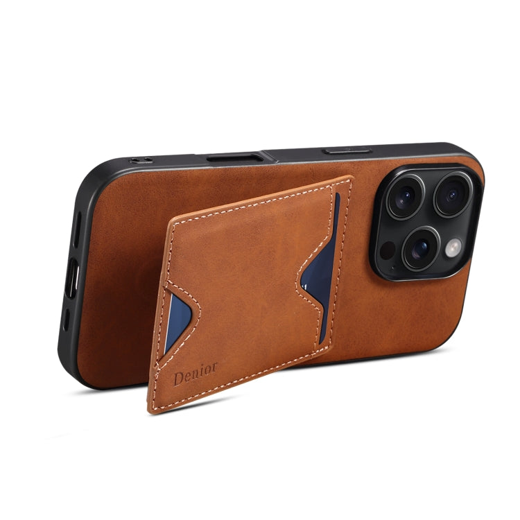 For iPhone 16 Denior D06 PU Back Cover Card Slot Holder Phone Case