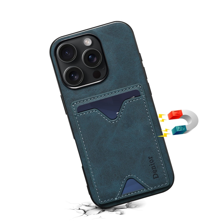For iPhone 16 Denior D06 PU Back Cover Card Slot Holder Phone Case