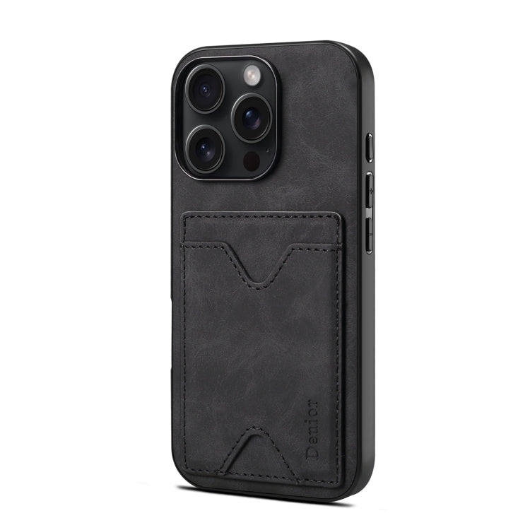 For iPhone 16 Plus Denior D06 PU Back Cover Card Slot Holder Phone Case