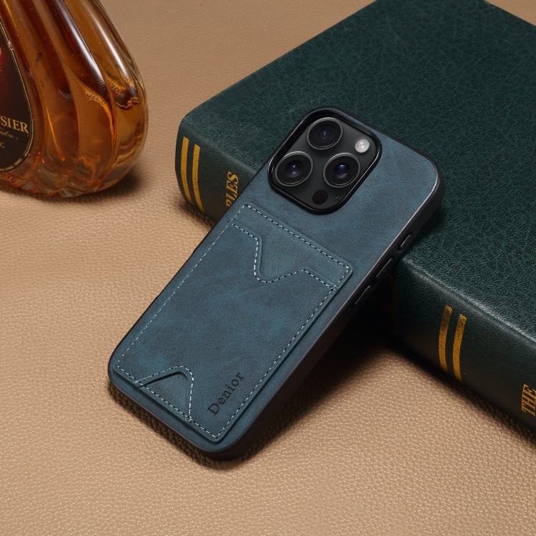 For iPhone 16 Plus Denior D06 PU Back Cover Card Slot Holder Phone Case