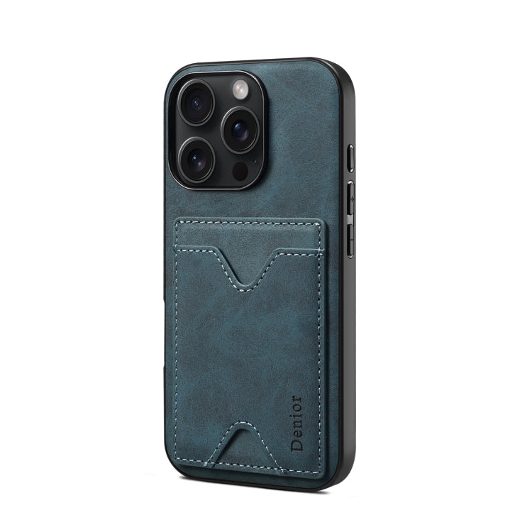For iPhone 16 Plus Denior D06 PU Back Cover Card Slot Holder Phone Case
