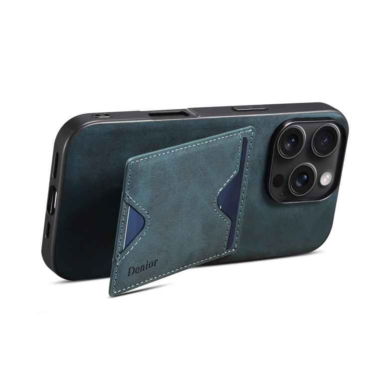 For iPhone 16 Plus Denior D06 PU Back Cover Card Slot Holder Phone Case