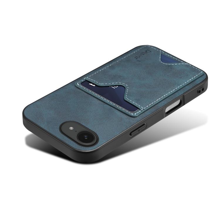For iPhone 17e / 16e Denior D06 PU Back Cover Card Slot Holder Phone Case