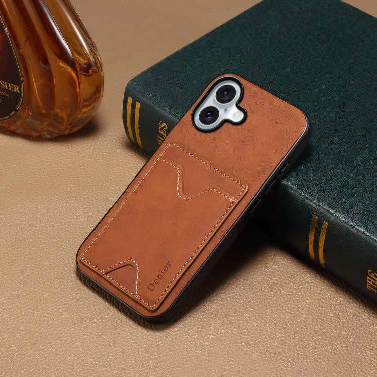 For iPhone 17 Denior D06 PU Back Cover Card Slot Holder Phone Case