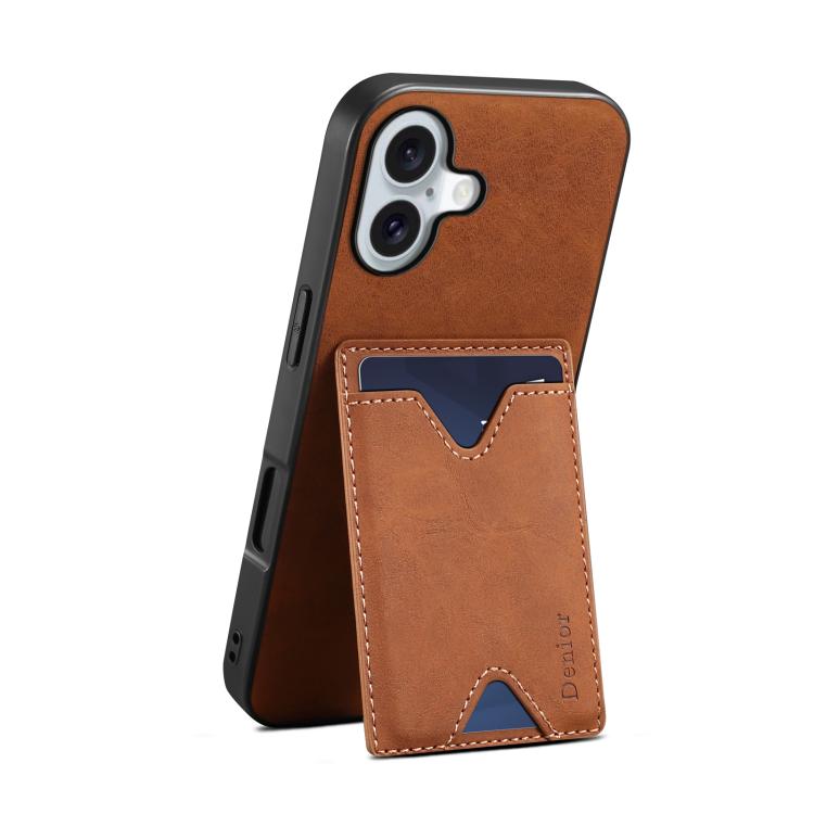 For iPhone 17 Denior D06 PU Back Cover Card Slot Holder Phone Case