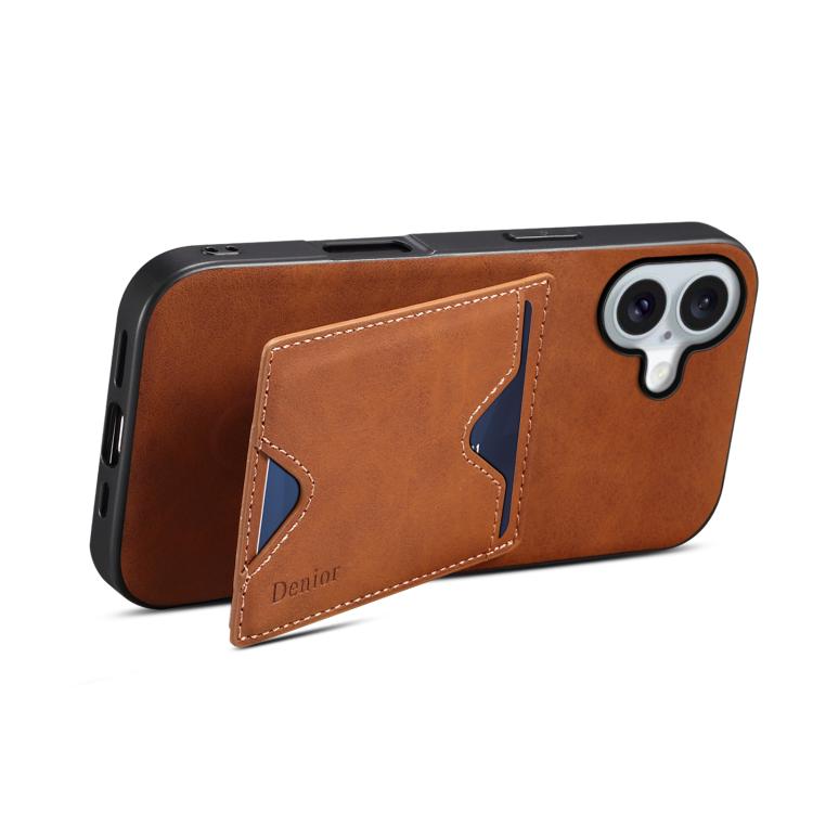 For iPhone 17 Denior D06 PU Back Cover Card Slot Holder Phone Case