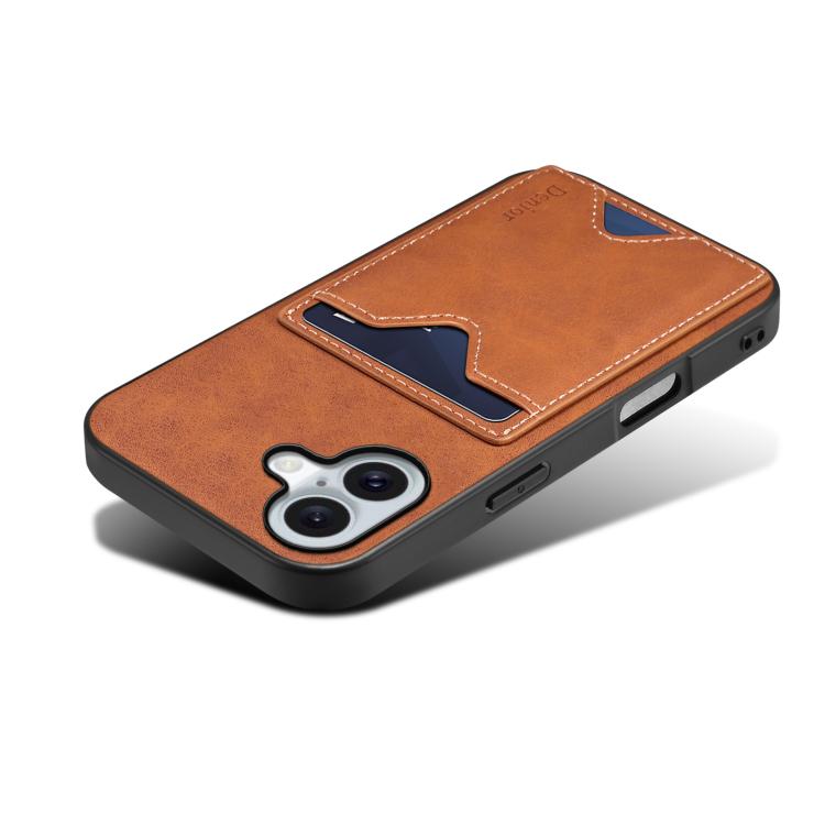 For iPhone 17 Denior D06 PU Back Cover Card Slot Holder Phone Case