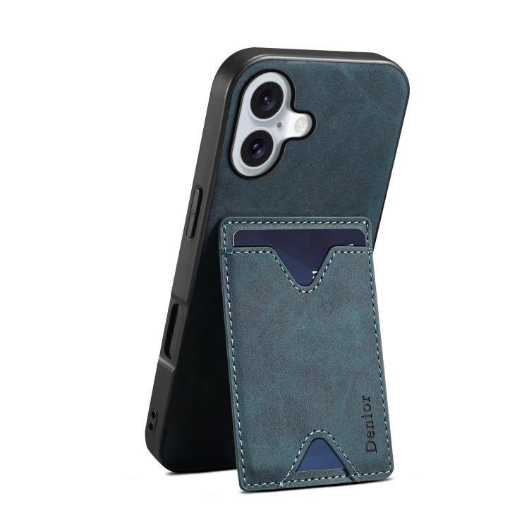For iPhone 17 Denior D06 PU Back Cover Card Slot Holder Phone Case