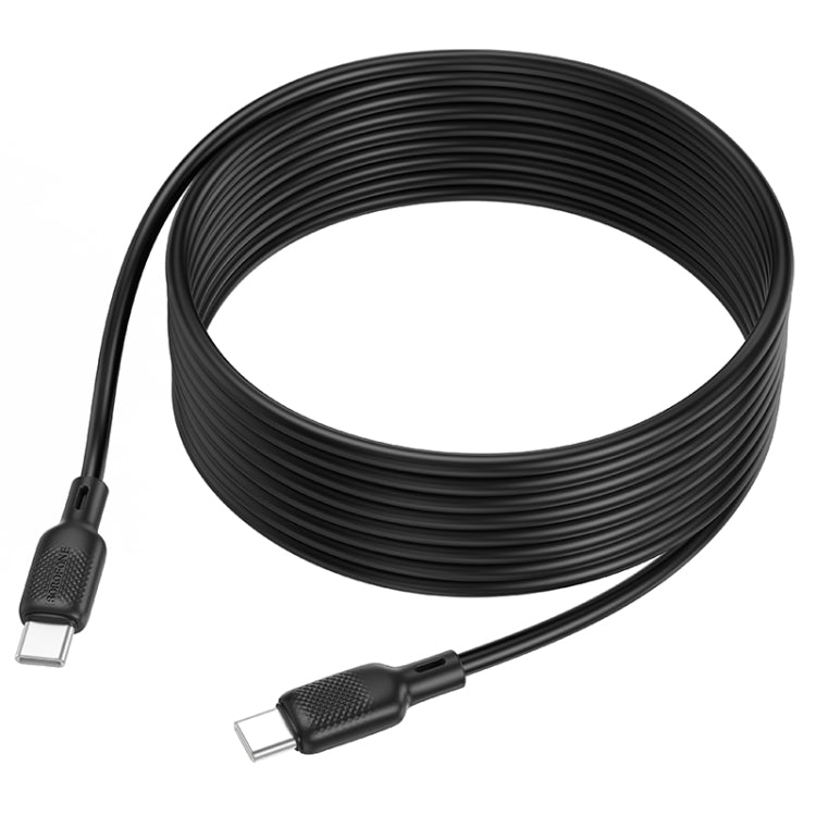 BOROFONE BX113 60W USB-C / Type-C to Type-C Silicone Charging Data Cable, Length:3m - Black
