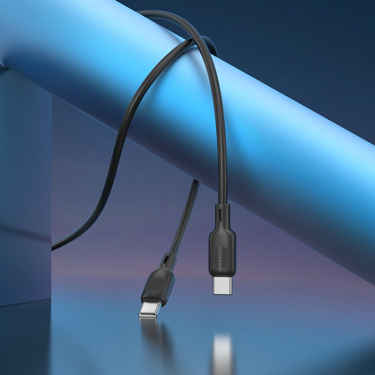 BOROFONE BX113 60W USB-C / Type-C to Type-C Silicone Charging Data Cable, Length:3m - Black