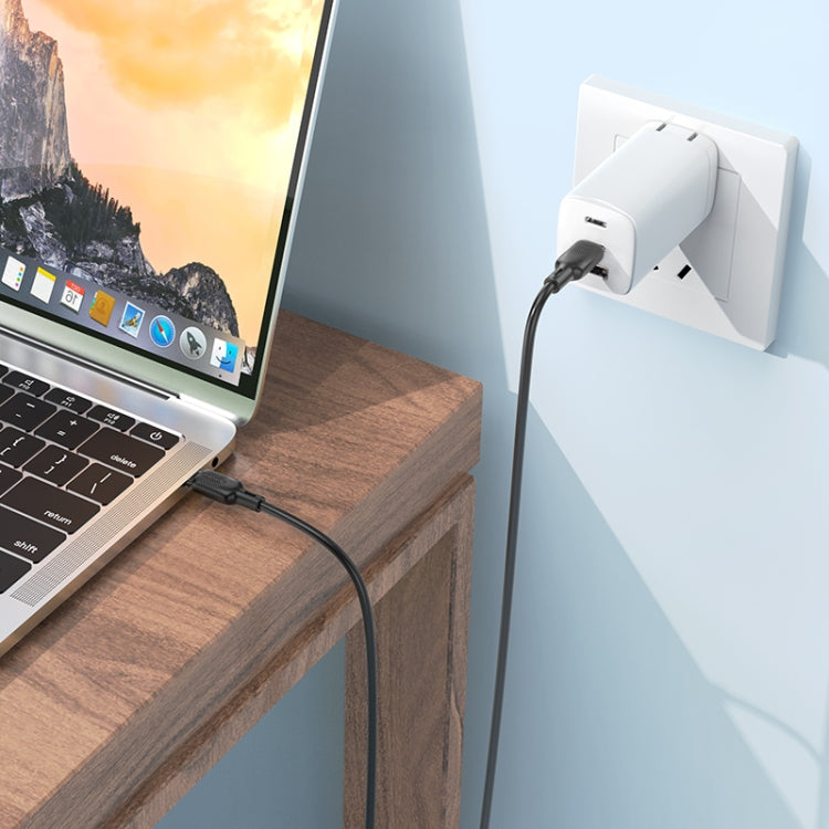 BOROFONE BX113 60W USB-C / Type-C to Type-C Silicone Charging Data Cable, Length:3m - Black