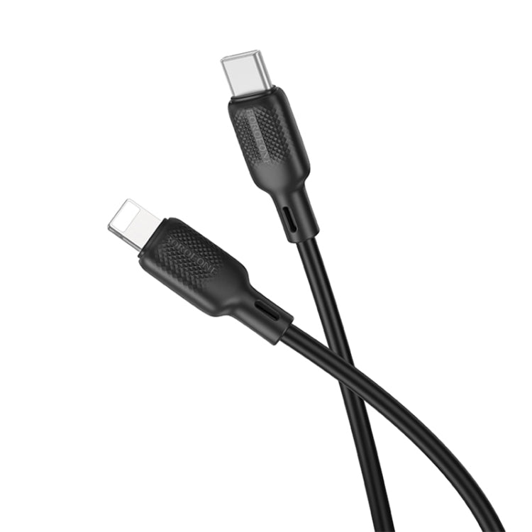 BOROFONE BX113 PD 27W USB-C / Type-C to 8 Pin Silicone Charging Data Cable, Length:2m - Black