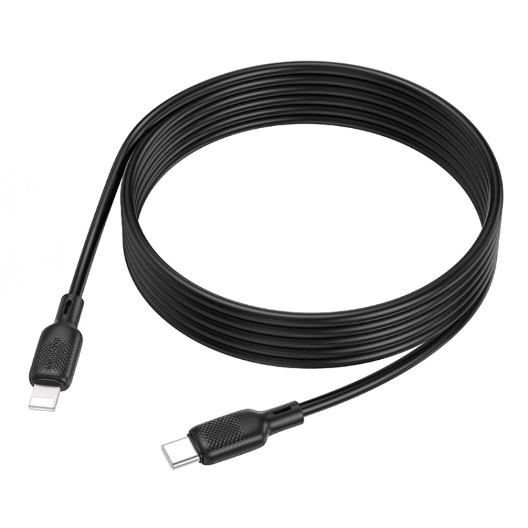 BOROFONE BX113 PD 27W USB-C / Type-C to 8 Pin Silicone Charging Data Cable, Length:2m - Black