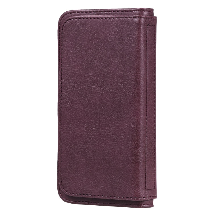 For iPhone 8 & 7 Multifunctional Magnetic Copper Buckle Horizontal Flip Solid Color Leather Case with 10 Card Slots & Wallet & Holder & Photo Frame