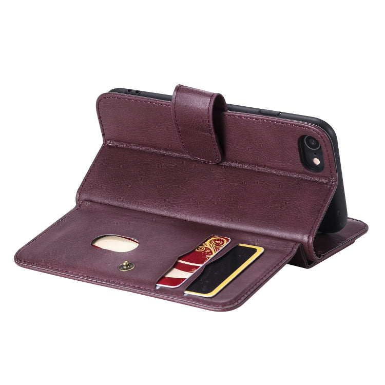 For iPhone 8 & 7 Multifunctional Magnetic Copper Buckle Horizontal Flip Solid Color Leather Case with 10 Card Slots & Wallet & Holder & Photo Frame