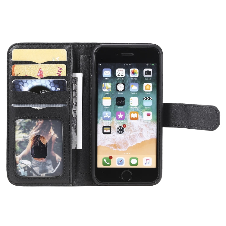 For iPhone 8 & 7 Multifunctional Magnetic Copper Buckle Horizontal Flip Solid Color Leather Case with 10 Card Slots & Wallet & Holder & Photo Frame