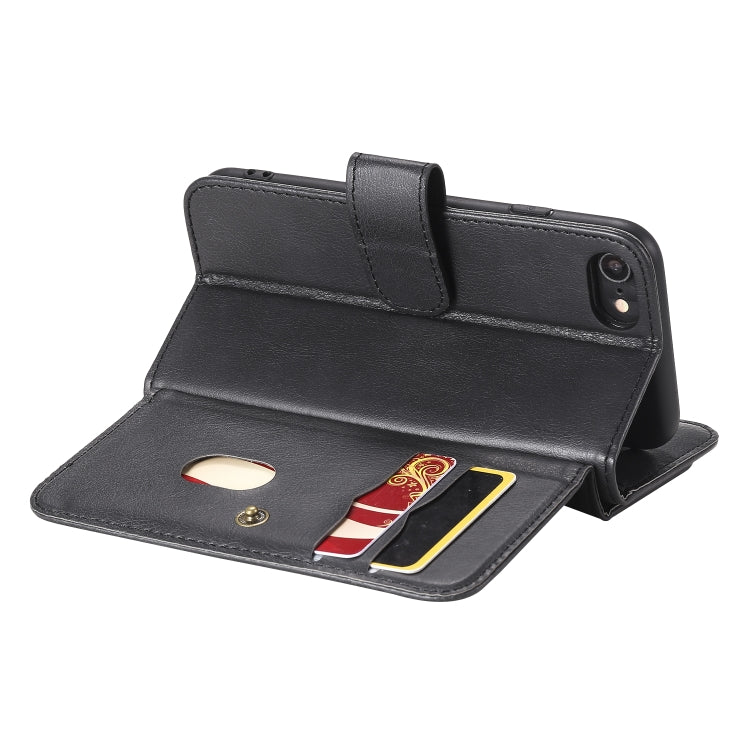 For iPhone 8 & 7 Multifunctional Magnetic Copper Buckle Horizontal Flip Solid Color Leather Case with 10 Card Slots & Wallet & Holder & Photo Frame