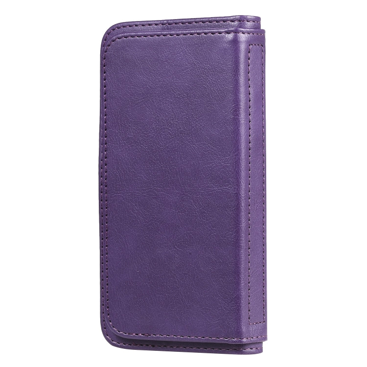 For iPhone 8 & 7 Multifunctional Magnetic Copper Buckle Horizontal Flip Solid Color Leather Case with 10 Card Slots & Wallet & Holder & Photo Frame