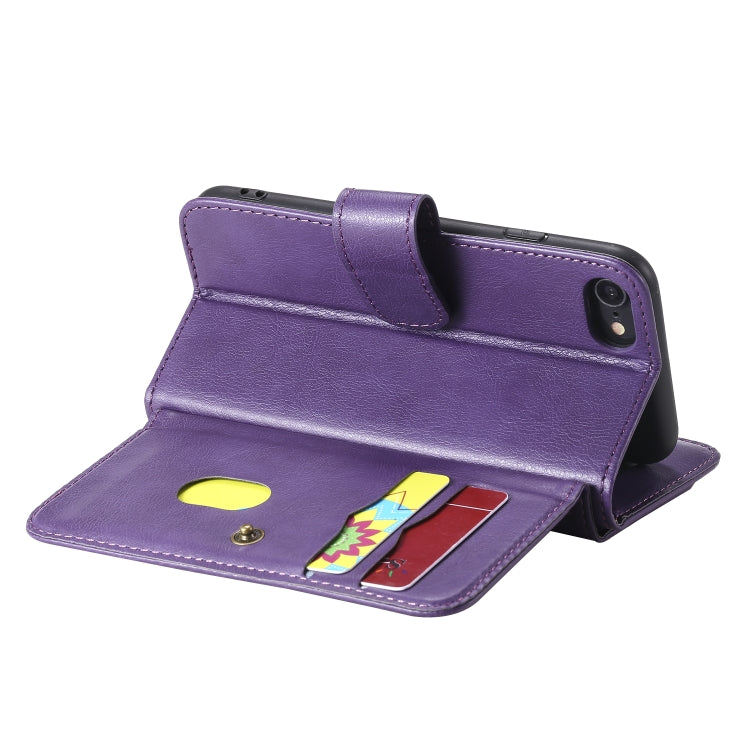 For iPhone 8 & 7 Multifunctional Magnetic Copper Buckle Horizontal Flip Solid Color Leather Case with 10 Card Slots & Wallet & Holder & Photo Frame