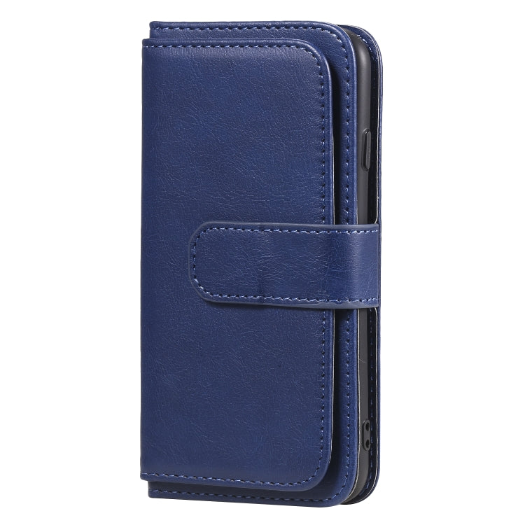 For iPhone 8 & 7 Multifunctional Magnetic Copper Buckle Horizontal Flip Solid Color Leather Case with 10 Card Slots & Wallet & Holder & Photo Frame
