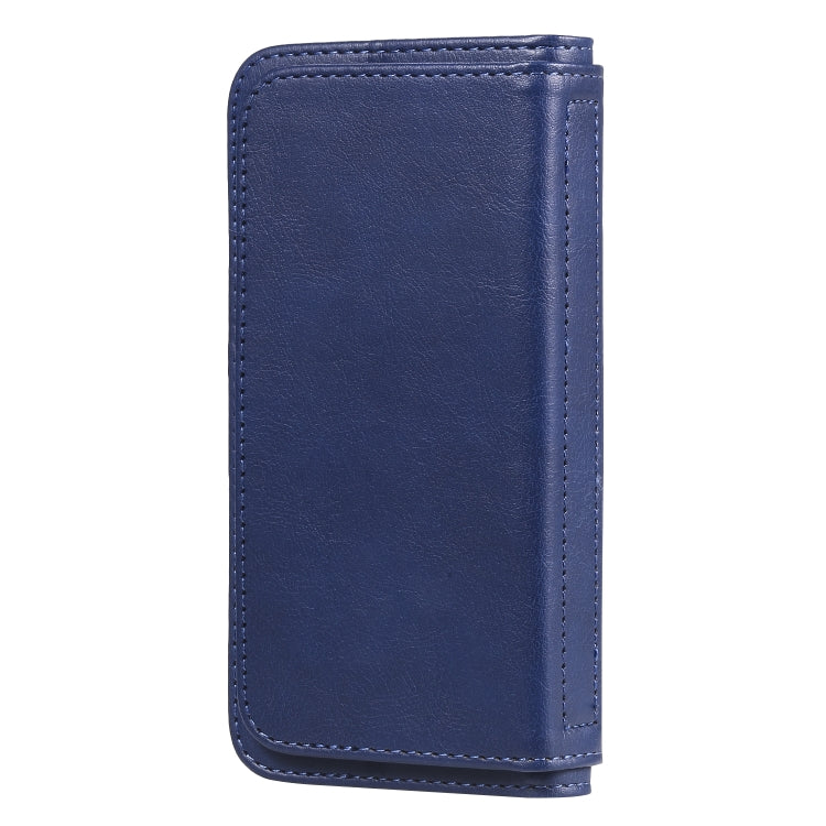 For iPhone 8 & 7 Multifunctional Magnetic Copper Buckle Horizontal Flip Solid Color Leather Case with 10 Card Slots & Wallet & Holder & Photo Frame