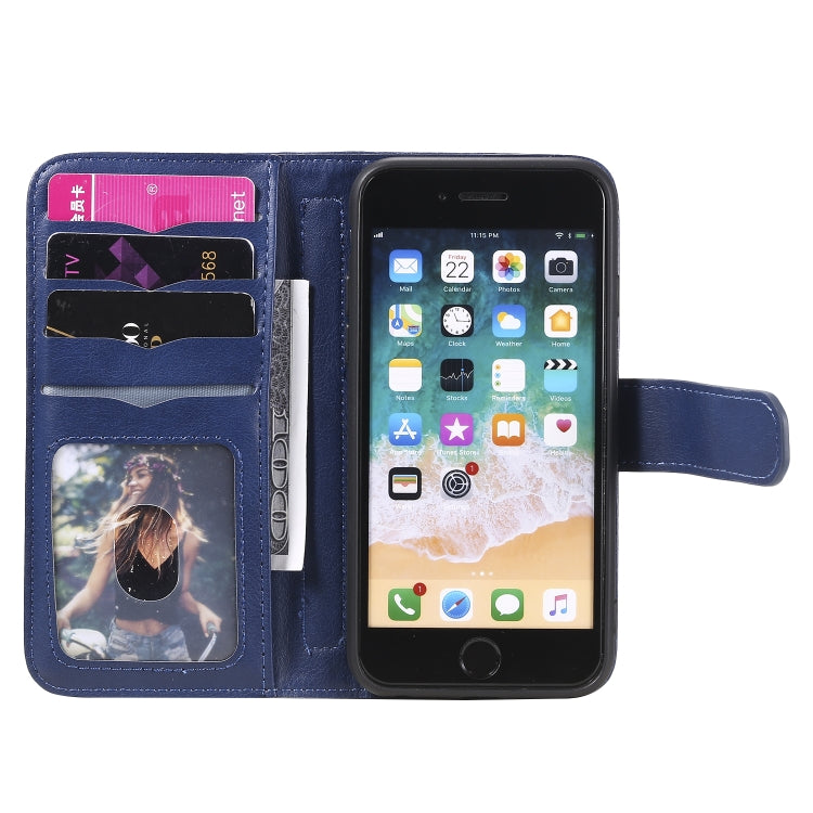 For iPhone 8 & 7 Multifunctional Magnetic Copper Buckle Horizontal Flip Solid Color Leather Case with 10 Card Slots & Wallet & Holder & Photo Frame