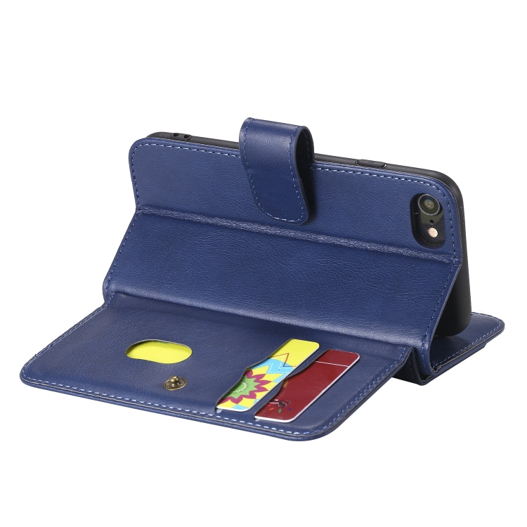 For iPhone 8 & 7 Multifunctional Magnetic Copper Buckle Horizontal Flip Solid Color Leather Case with 10 Card Slots & Wallet & Holder & Photo Frame