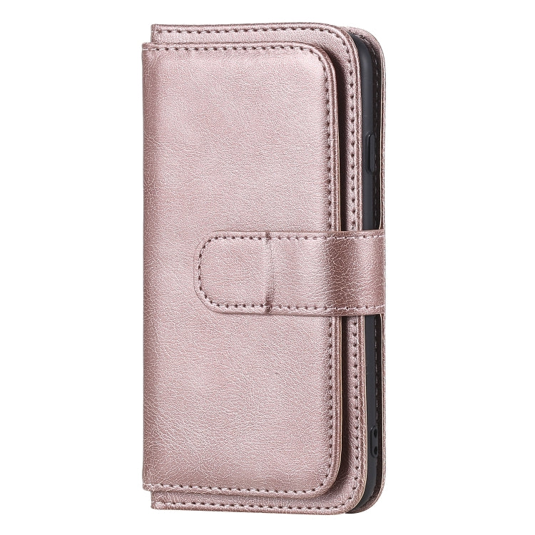 For iPhone 8 & 7 Multifunctional Magnetic Copper Buckle Horizontal Flip Solid Color Leather Case with 10 Card Slots & Wallet & Holder & Photo Frame