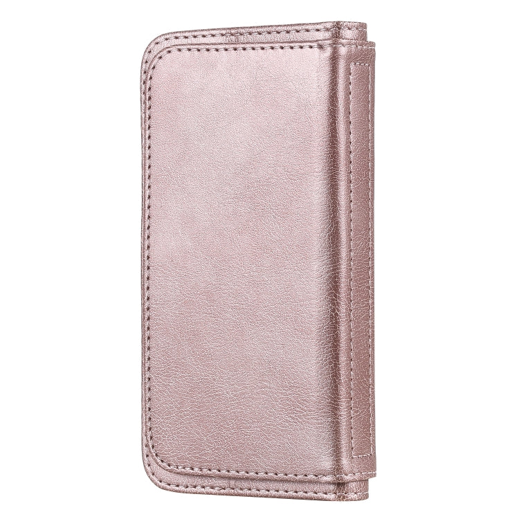 For iPhone 8 & 7 Multifunctional Magnetic Copper Buckle Horizontal Flip Solid Color Leather Case with 10 Card Slots & Wallet & Holder & Photo Frame