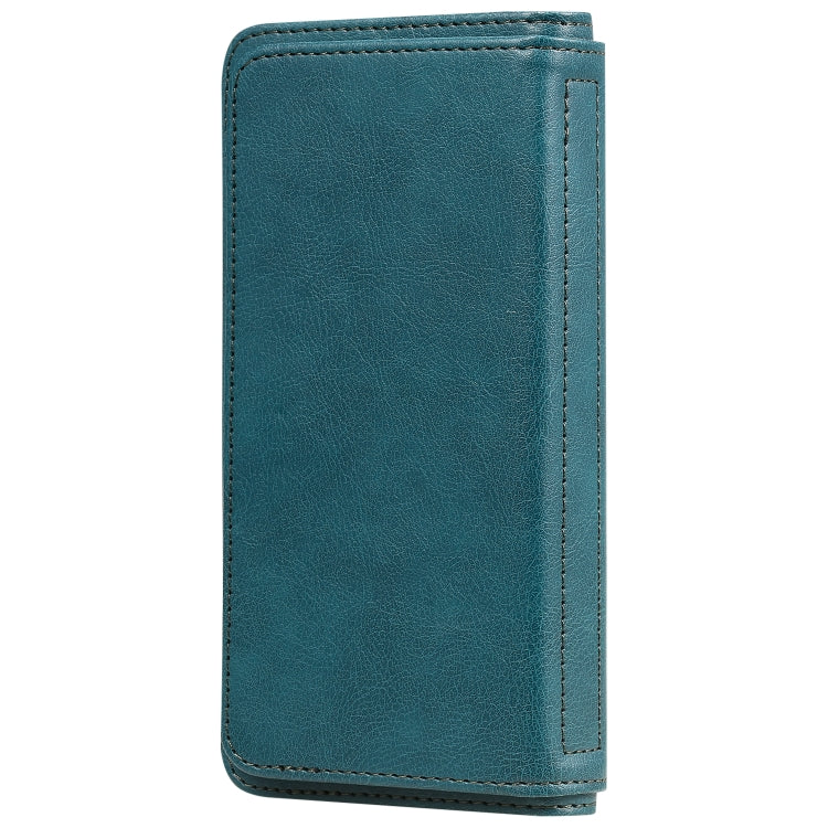 For iPhone XR Multifunctional Magnetic Copper Buckle Horizontal Flip Solid Color Leather Case with 10 Card Slots & Wallet & Holder & Photo Frame