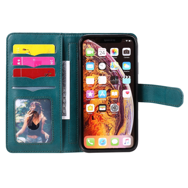 For iPhone XR Multifunctional Magnetic Copper Buckle Horizontal Flip Solid Color Leather Case with 10 Card Slots & Wallet & Holder & Photo Frame