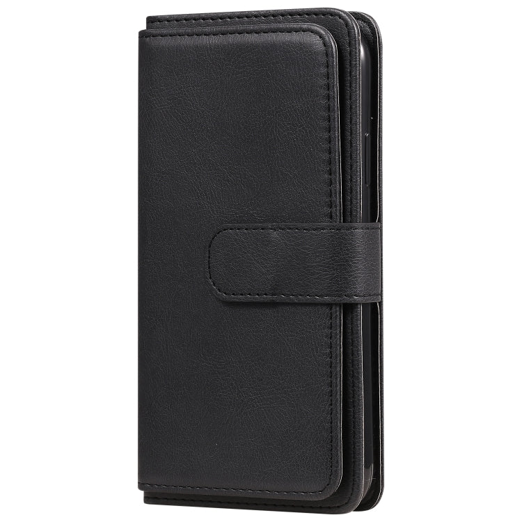 For iPhone XR Multifunctional Magnetic Copper Buckle Horizontal Flip Solid Color Leather Case with 10 Card Slots & Wallet & Holder & Photo Frame