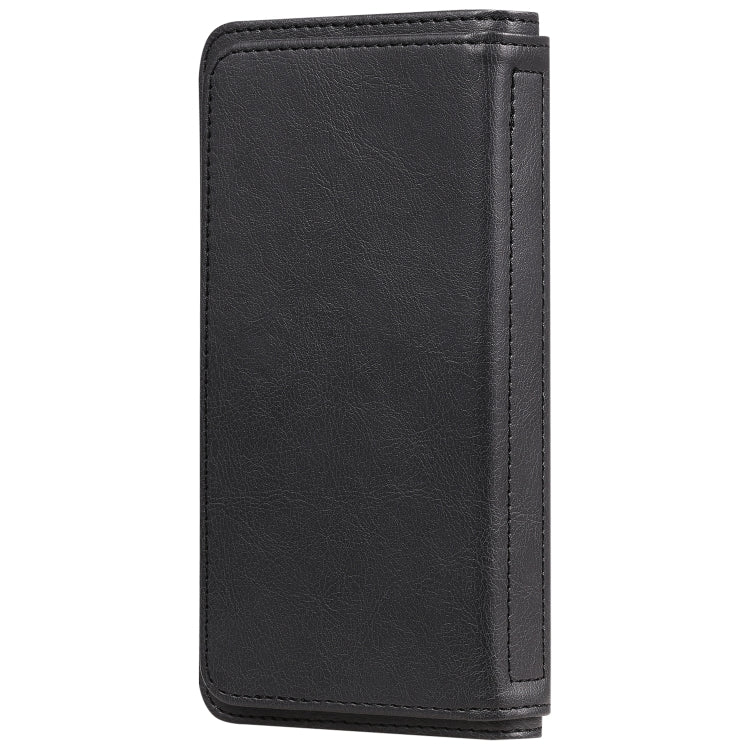 For iPhone XR Multifunctional Magnetic Copper Buckle Horizontal Flip Solid Color Leather Case with 10 Card Slots & Wallet & Holder & Photo Frame