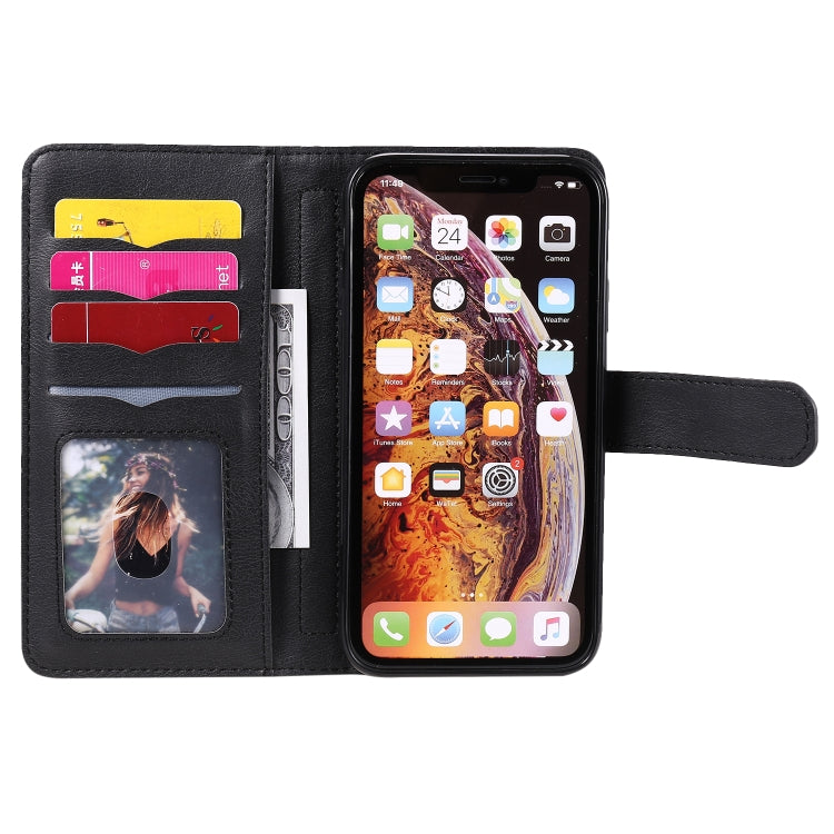 For iPhone XR Multifunctional Magnetic Copper Buckle Horizontal Flip Solid Color Leather Case with 10 Card Slots & Wallet & Holder & Photo Frame