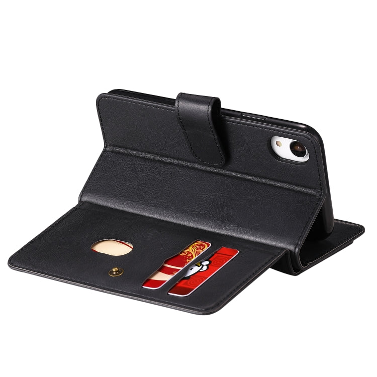 For iPhone XR Multifunctional Magnetic Copper Buckle Horizontal Flip Solid Color Leather Case with 10 Card Slots & Wallet & Holder & Photo Frame