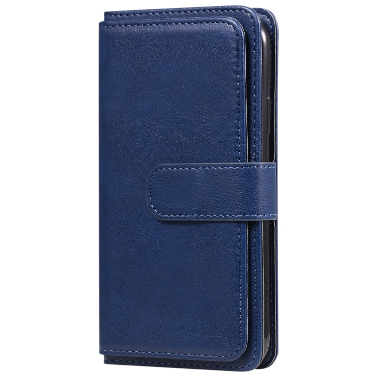 For iPhone XR Multifunctional Magnetic Copper Buckle Horizontal Flip Solid Color Leather Case with 10 Card Slots & Wallet & Holder & Photo Frame