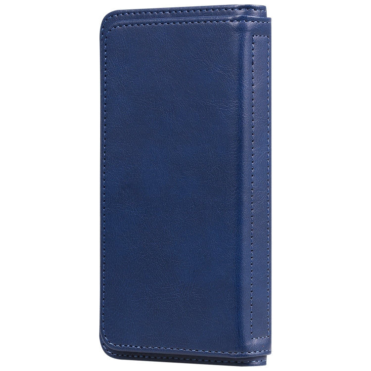 For iPhone XR Multifunctional Magnetic Copper Buckle Horizontal Flip Solid Color Leather Case with 10 Card Slots & Wallet & Holder & Photo Frame