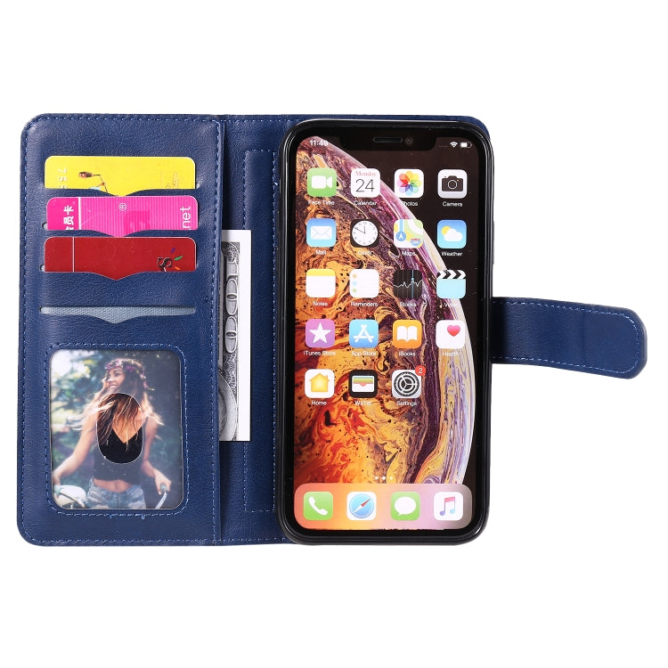 For iPhone XR Multifunctional Magnetic Copper Buckle Horizontal Flip Solid Color Leather Case with 10 Card Slots & Wallet & Holder & Photo Frame