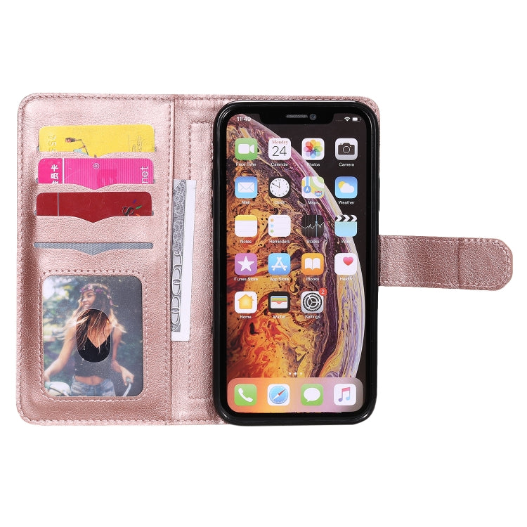 For iPhone XR Multifunctional Magnetic Copper Buckle Horizontal Flip Solid Color Leather Case with 10 Card Slots & Wallet & Holder & Photo Frame