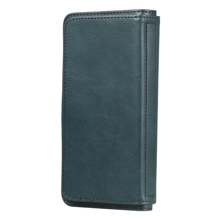 For iPhone XS Max Multifunctional Magnetic Copper Buckle Horizontal Flip Solid Color Leather Case with 10 Card Slots & Wallet & Holder & Photo Frame